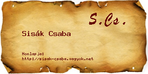 Sisák Csaba névjegykártya